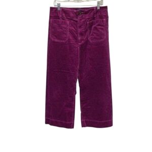 Anthropologie Maeve The Colette Cropped Wide Leg Corduroy Pants Purple Size 32